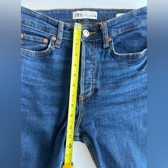 Zara Women's Jeans 4 The Dreed Flare Button Down Fly Button Raw Hem - Picture 4 of 8